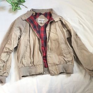 bomber jacket with plaid inside